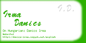 irma danics business card